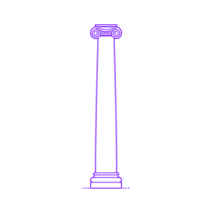 Buildings Stone Columns Greek Ionic Smooth Large Sticker Outline Svg File, Free Vectors File